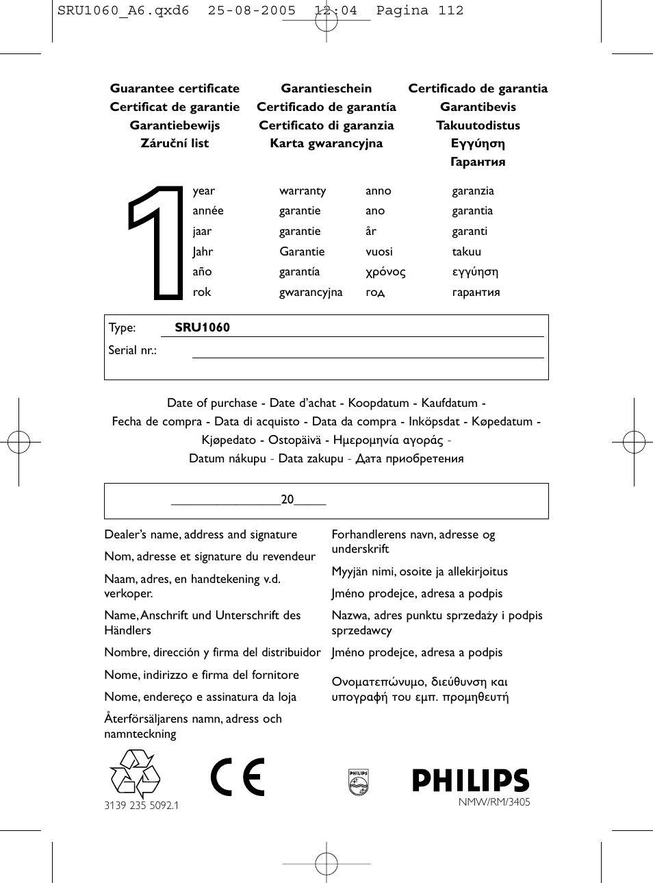 Philips Télécommande universelle User Manual | Page 111 / 111