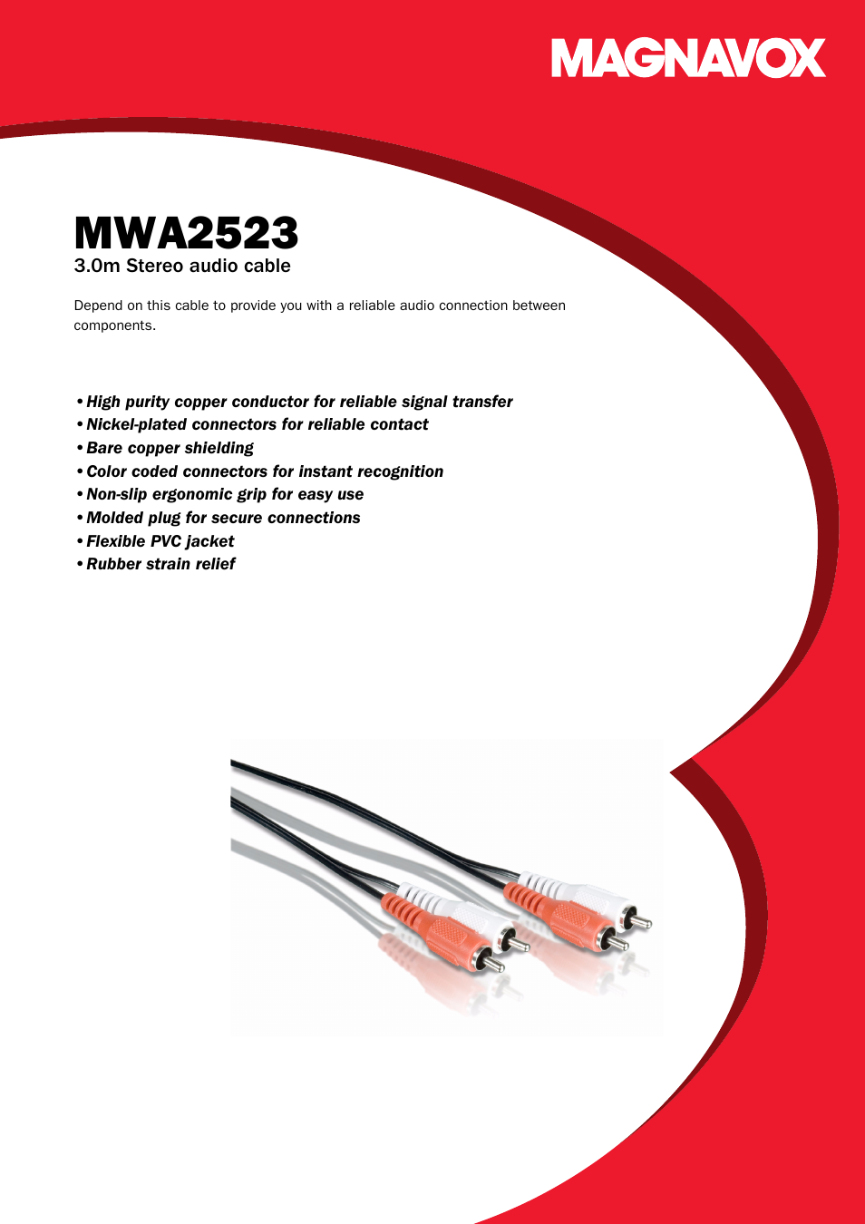 Philips Magnavox Câble audio stéréo de 3 m User Manual | 2 pages