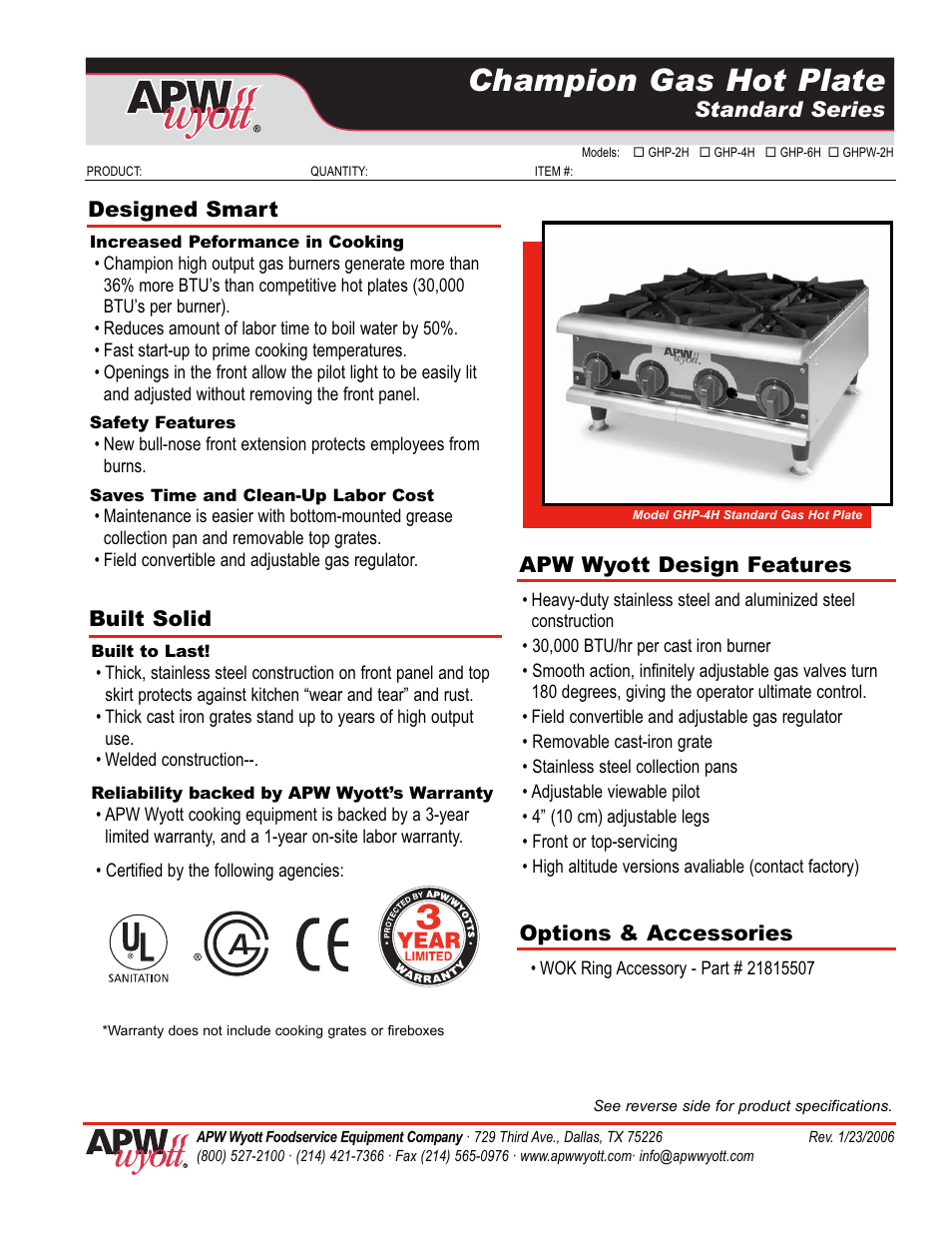 APW GHPW-2H User Manual | 2 pages