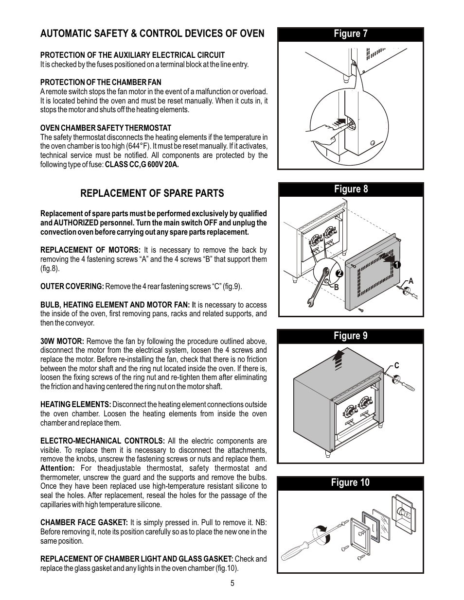 Automatic safety & control devices of oven | APW HSO-200 User Manual | Page 5 / 12