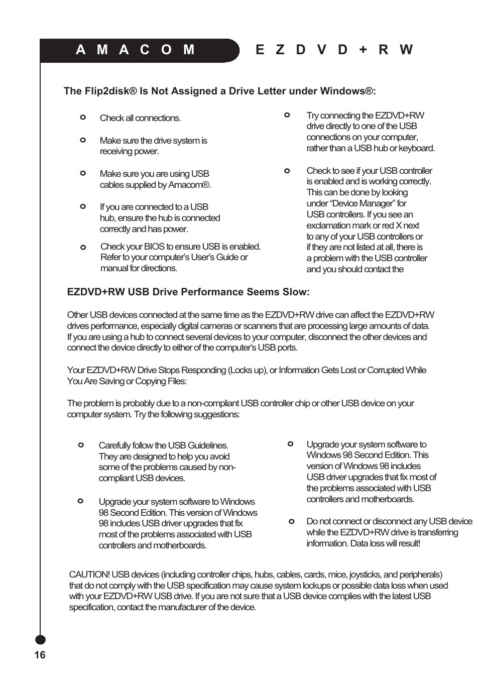 Amacom Technologies EZDVD+RW User Manual | Page 16 / 20