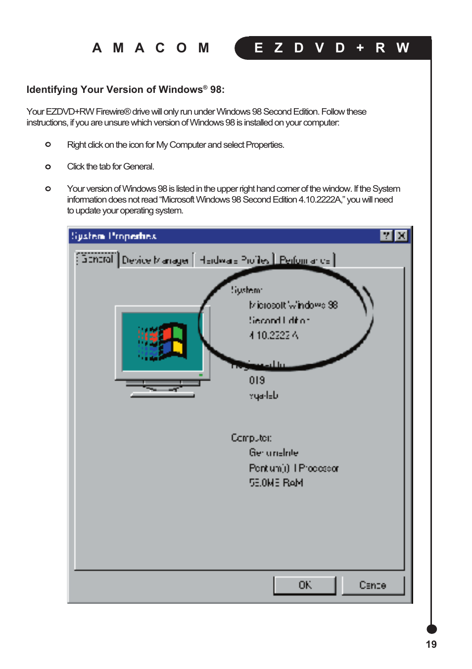 Amacom Technologies EZDVD+RW User Manual | Page 19 / 20