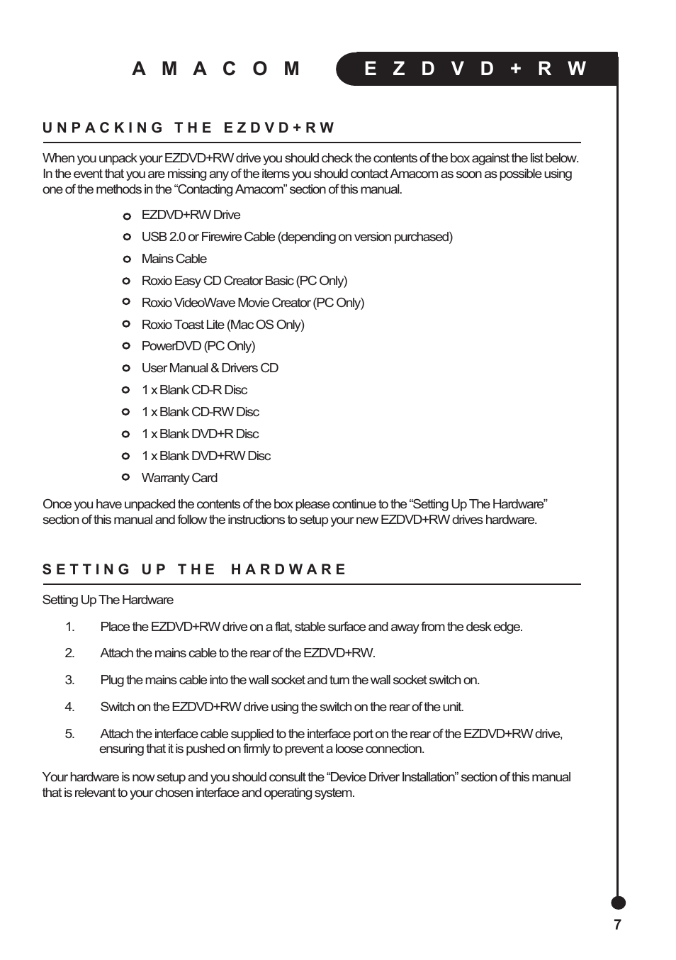 Amacom Technologies EZDVD+RW User Manual | Page 7 / 20
