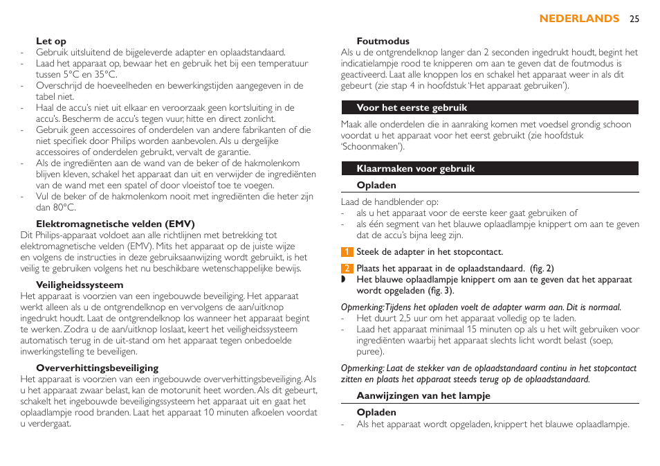 Система безопасности, Внимание, Электромагнитные поля (эмп) | Philips Robust Collection Mixeur plongeant User Manual | Page 25 / 32
