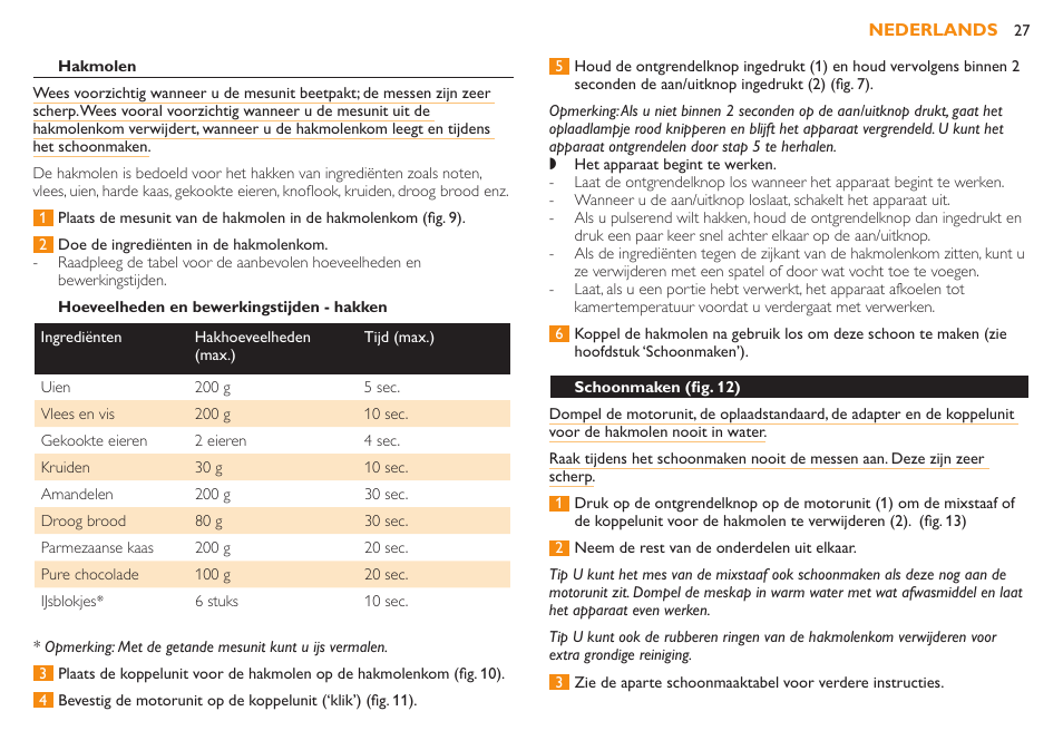Измельчитель | Philips Robust Collection Mixeur plongeant User Manual | Page 27 / 32