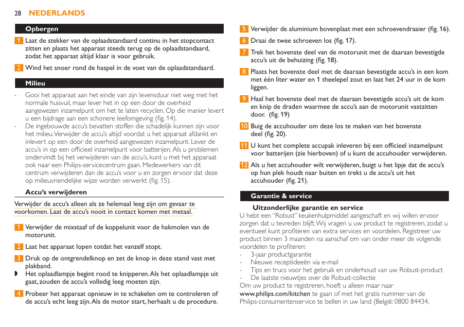 Очистка (рис. 12), Хранение | Philips Robust Collection Mixeur plongeant User Manual | Page 28 / 32