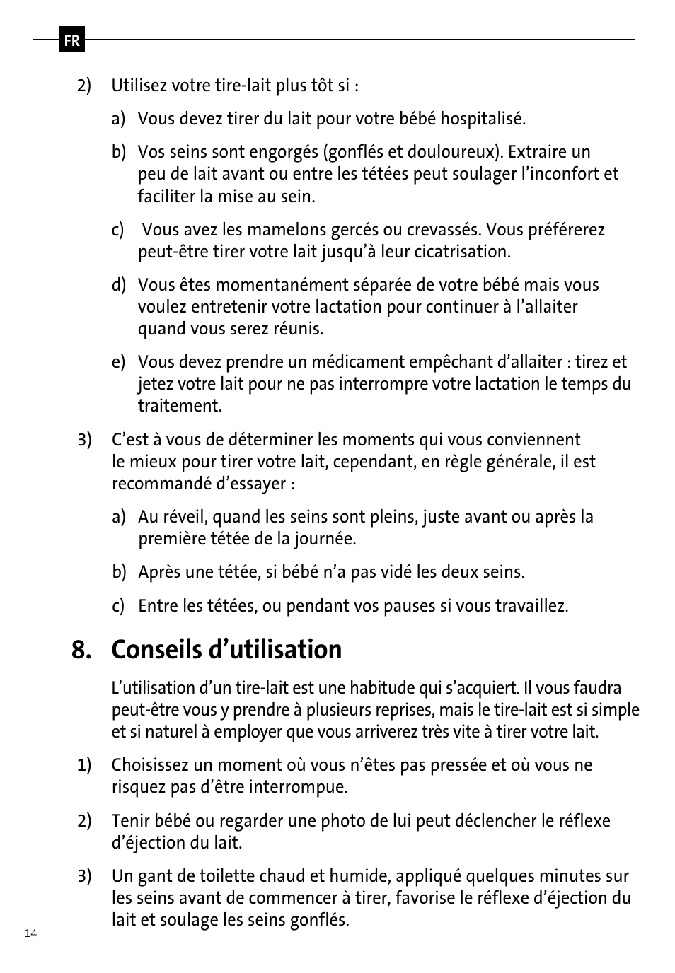 Conseils d’utilisation | Philips AVENT Tire-lait manuel User Manual | Page 16 / 42