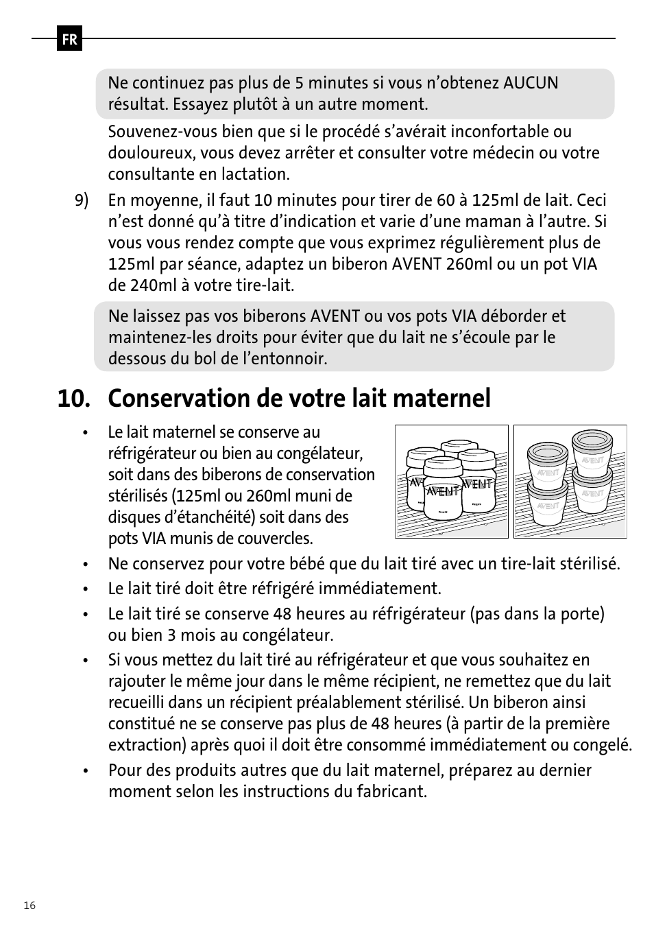 Conservation de votre lait maternel | Philips AVENT Tire-lait manuel User Manual | Page 18 / 42