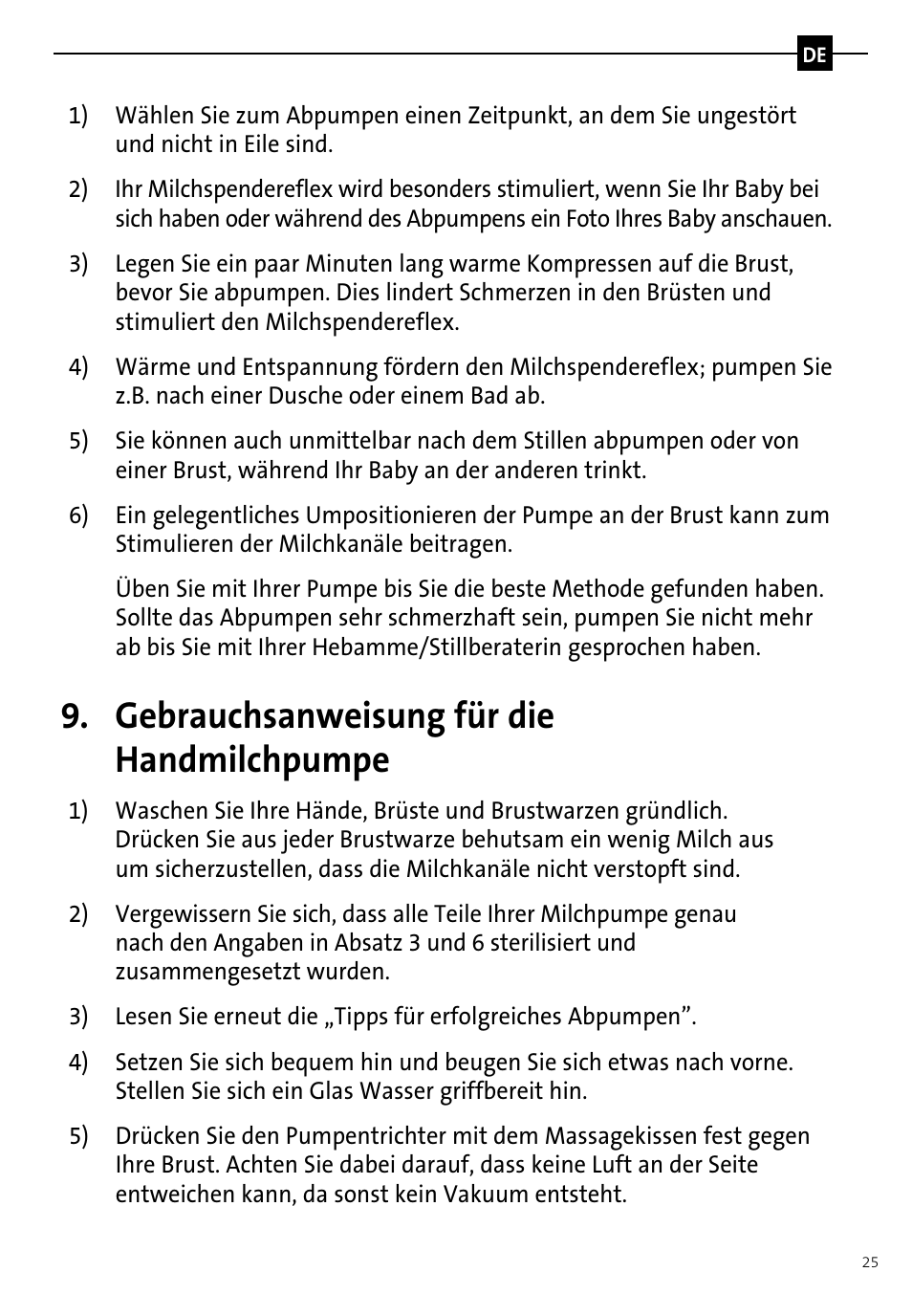 Gebrauchsanweisung für die handmilchpumpe | Philips AVENT Tire-lait manuel User Manual | Page 27 / 42