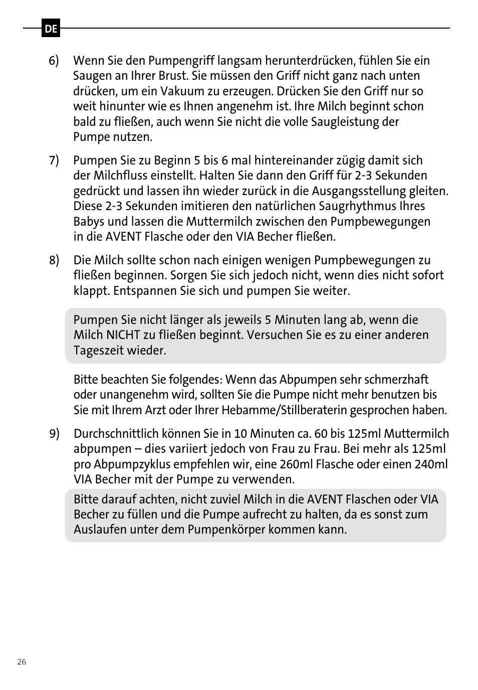 Philips AVENT Tire-lait manuel User Manual | Page 28 / 42