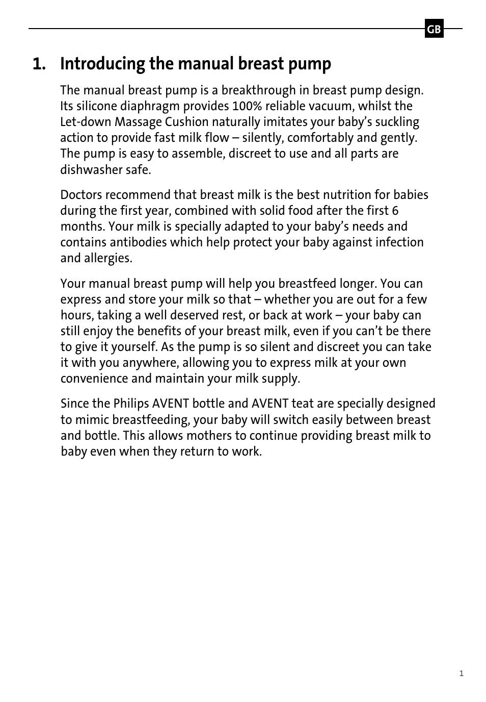 Introducing the manual breast pump | Philips AVENT Tire-lait manuel User Manual | Page 3 / 42