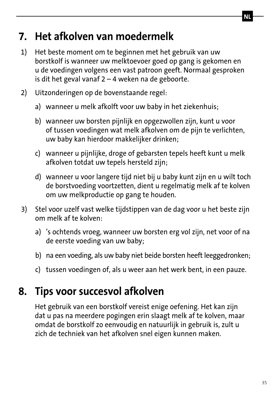 Het afkolven van moedermelk, Tips voor succesvol afkolven | Philips AVENT Tire-lait manuel User Manual | Page 37 / 42