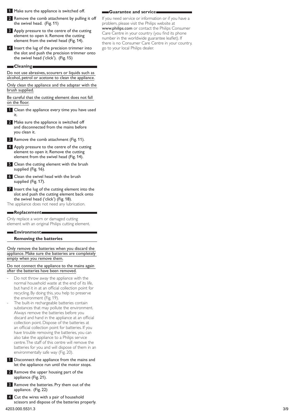 Philips tondeuse pour se couper les cheveux soi-même User Manual | Page 3 / 9