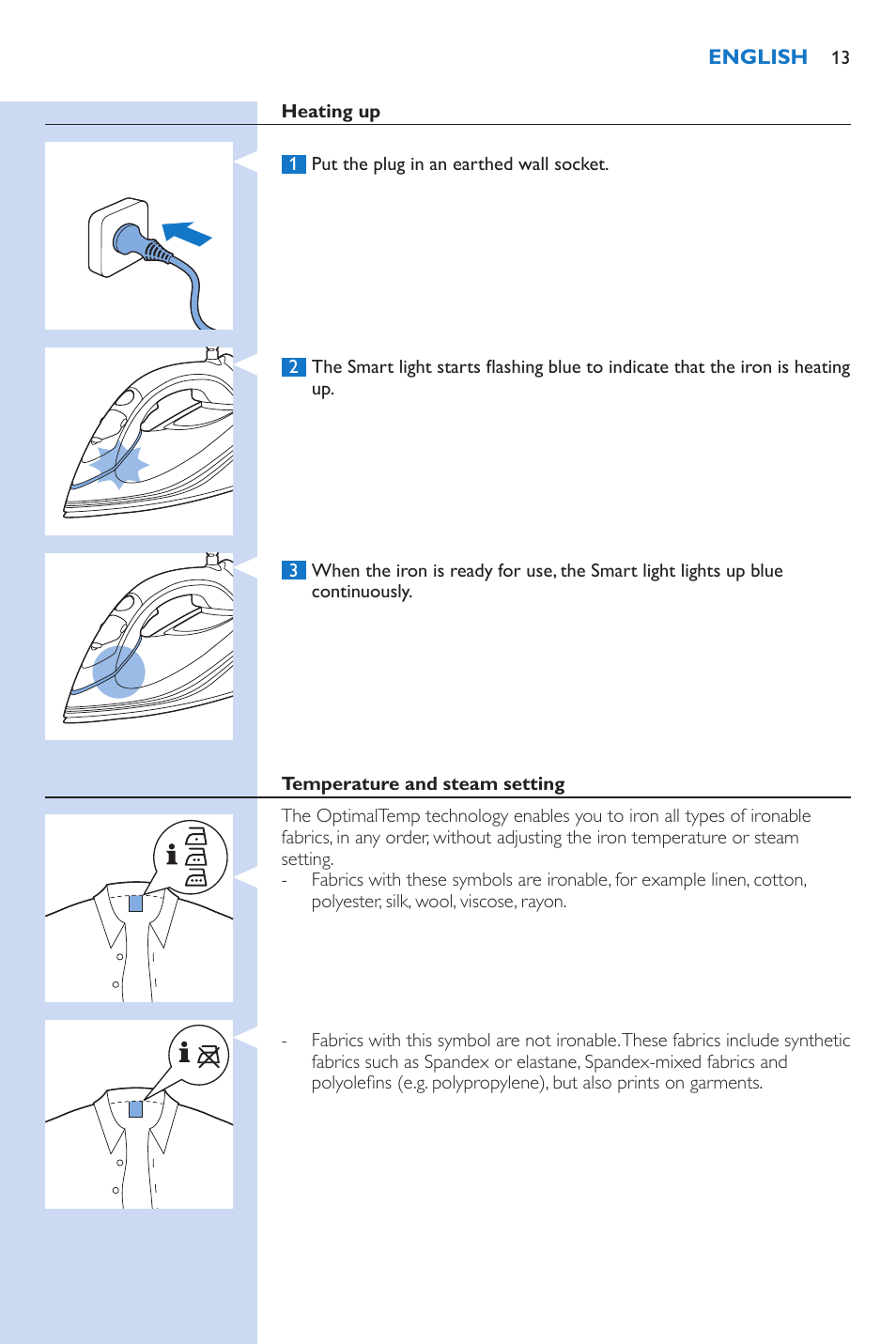 Philips PerfectCare Xpress Fer vapeur haute pression User Manual | Page 13 / 78