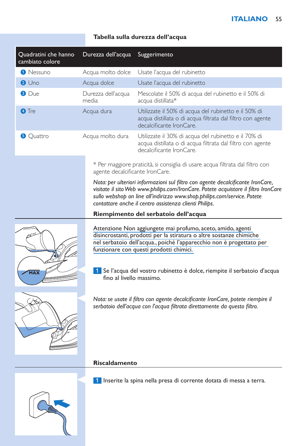 Philips PerfectCare Xpress Fer vapeur haute pression User Manual | Page 55 / 78