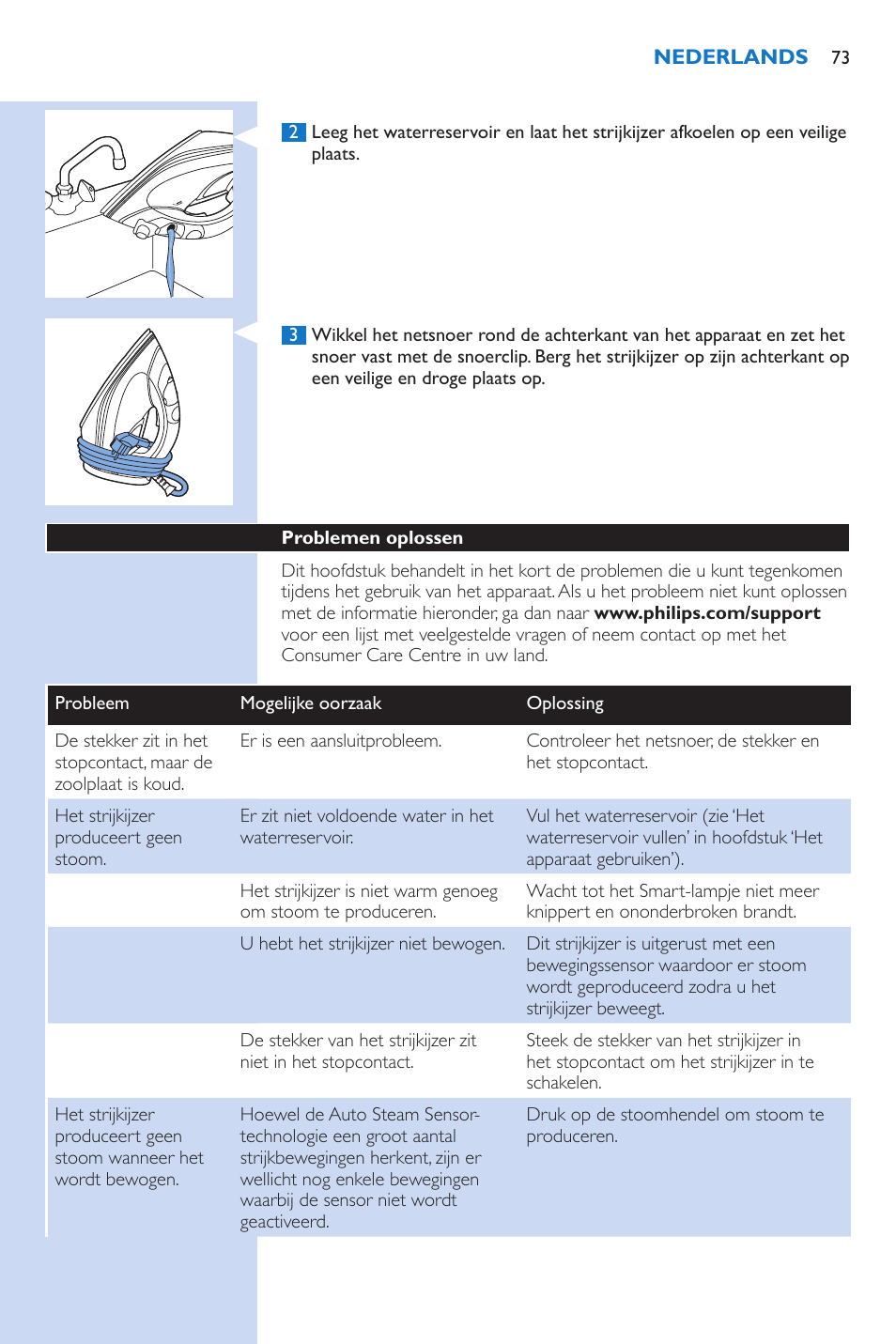 Philips PerfectCare Xpress Fer vapeur haute pression User Manual | Page 73 / 78