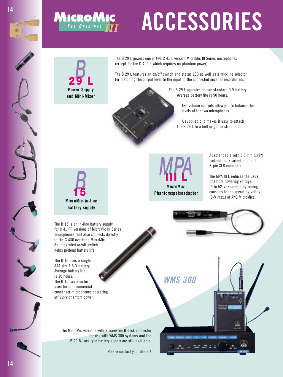 Accessories, 2 9 l, I i i l | AKG Acoustics C 430 User Manual | Page 14 / 20