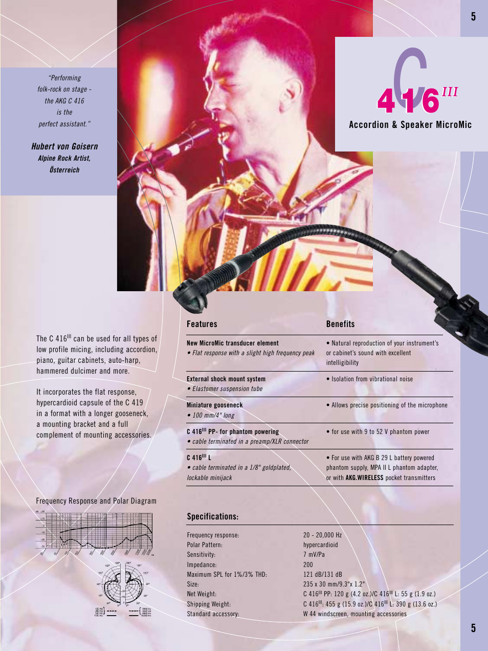 AKG Acoustics C 430 User Manual | Page 5 / 20