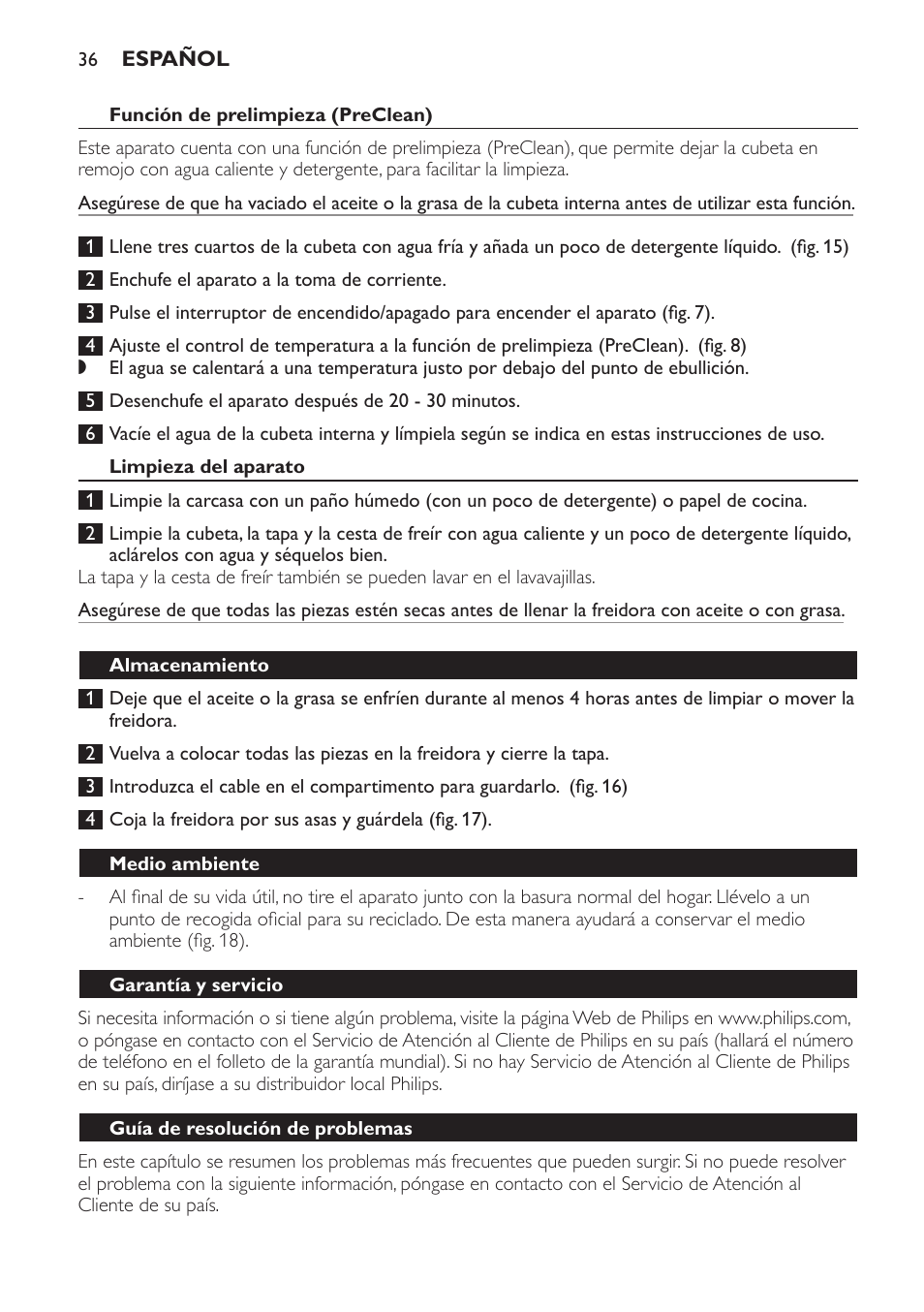 Philips Daily Collection Friteuse User Manual | Page 36 / 124