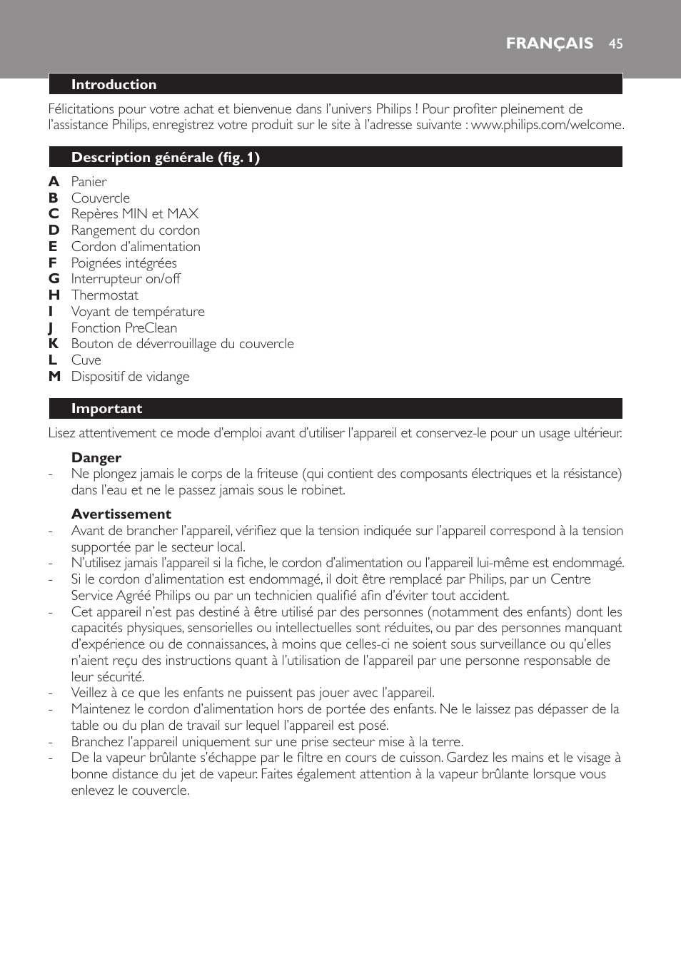 Français, Français 45 | Philips Daily Collection Friteuse User Manual | Page 45 / 124