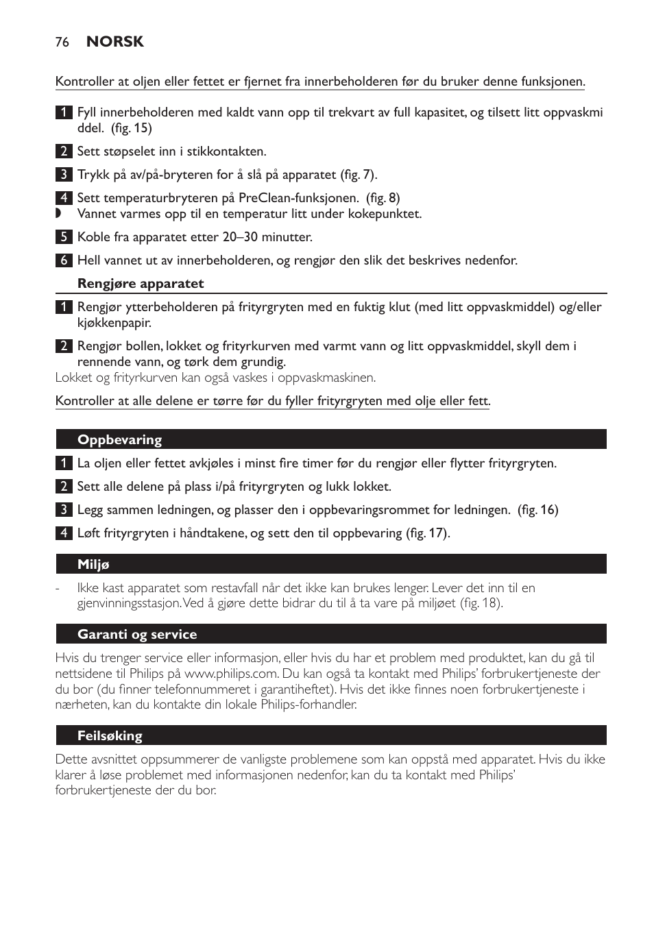 Philips Daily Collection Friteuse User Manual | Page 76 / 124