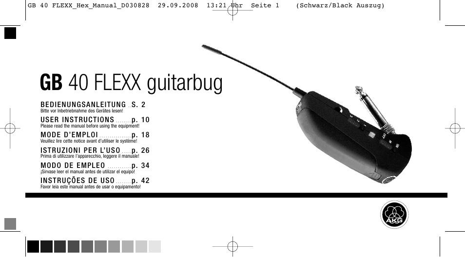 AKG Acoustics FLEXX GUITARBUG GB 40 User Manual | 52 pages