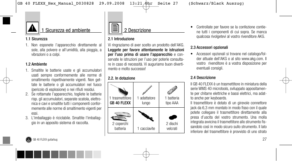 AKG Acoustics FLEXX GUITARBUG GB 40 User Manual | Page 27 / 52