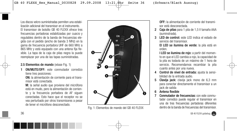 AKG Acoustics FLEXX GUITARBUG GB 40 User Manual | Page 36 / 52