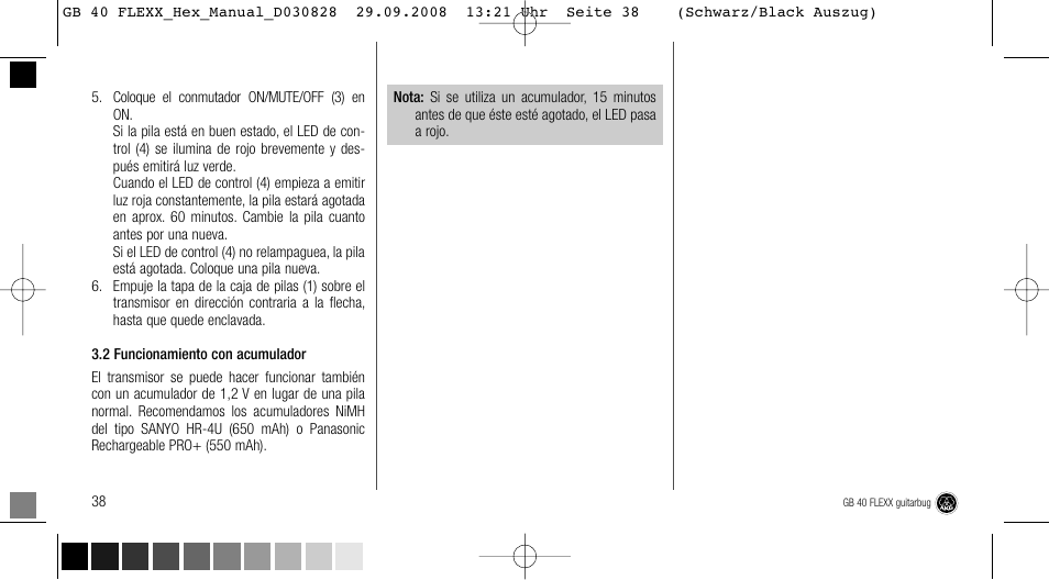 AKG Acoustics FLEXX GUITARBUG GB 40 User Manual | Page 38 / 52