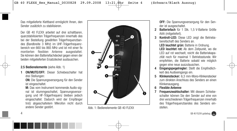 AKG Acoustics FLEXX GUITARBUG GB 40 User Manual | Page 4 / 52