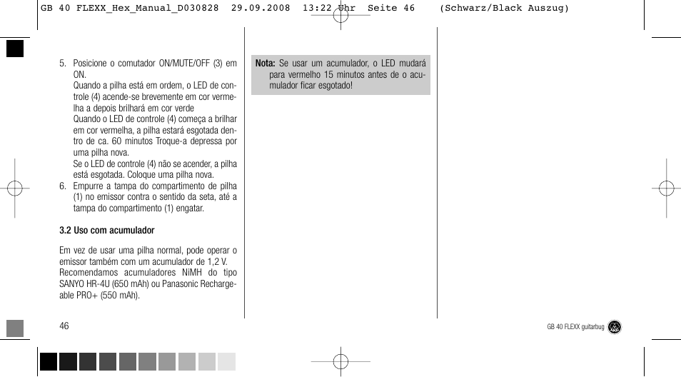 AKG Acoustics FLEXX GUITARBUG GB 40 User Manual | Page 46 / 52