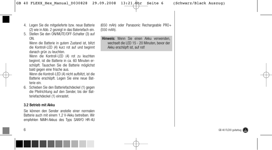 AKG Acoustics FLEXX GUITARBUG GB 40 User Manual | Page 6 / 52