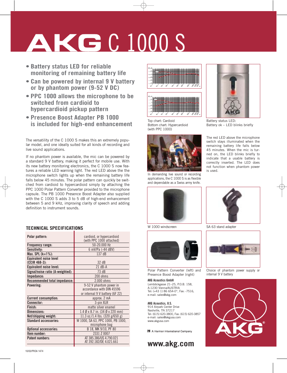 AKG Acoustics C1000S User Manual | Page 2 / 2