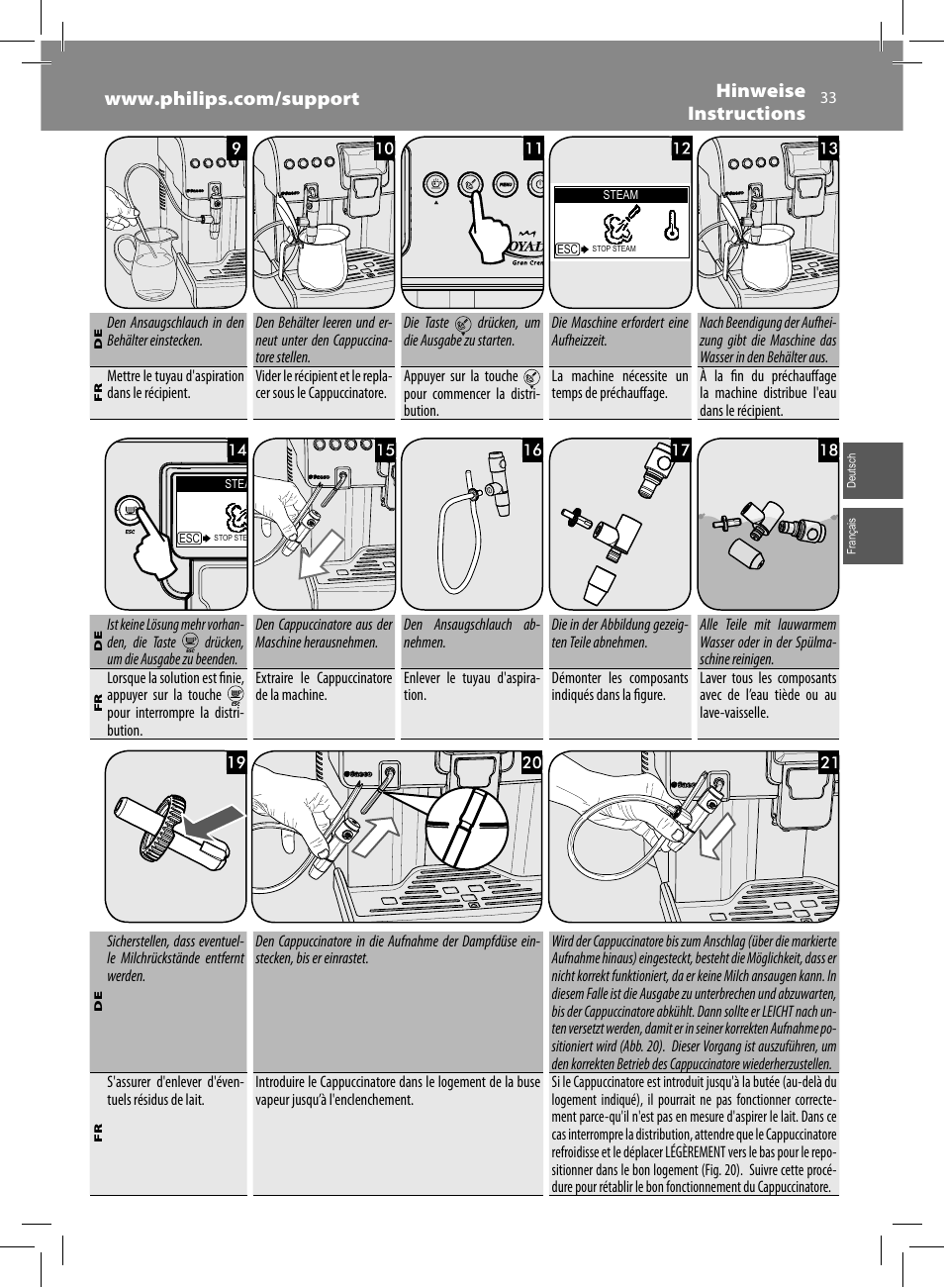 Philips Saeco Royal Machine espresso automatique User Manual | Page 33 / 56