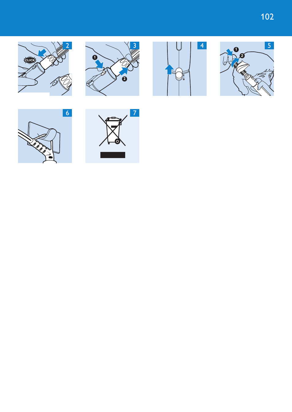 Philips Salon Airstylist Control Brosse coiffante User Manual | Page 102 / 104