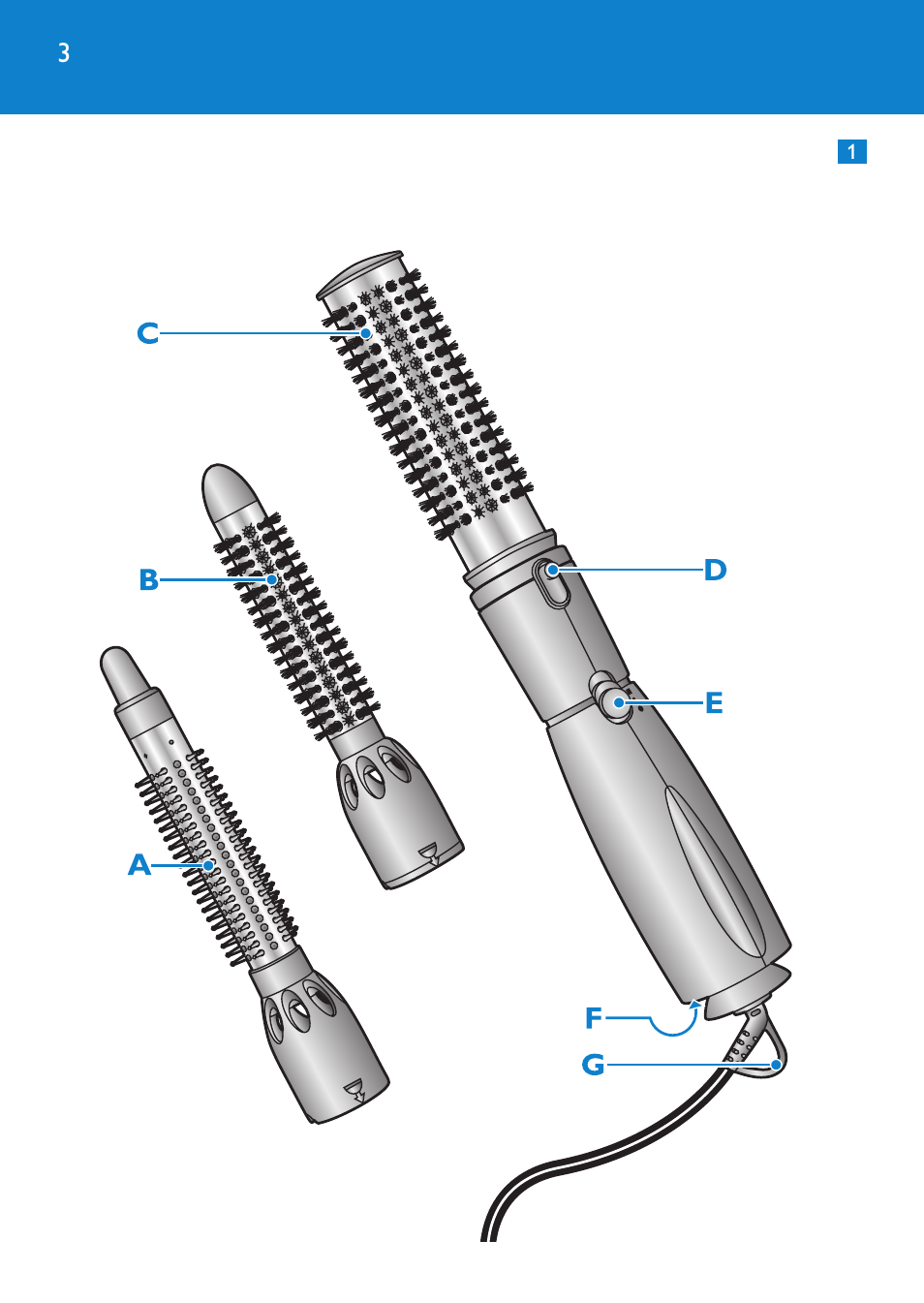 Philips Salon Airstylist Control Brosse coiffante User Manual | Page 3 / 104