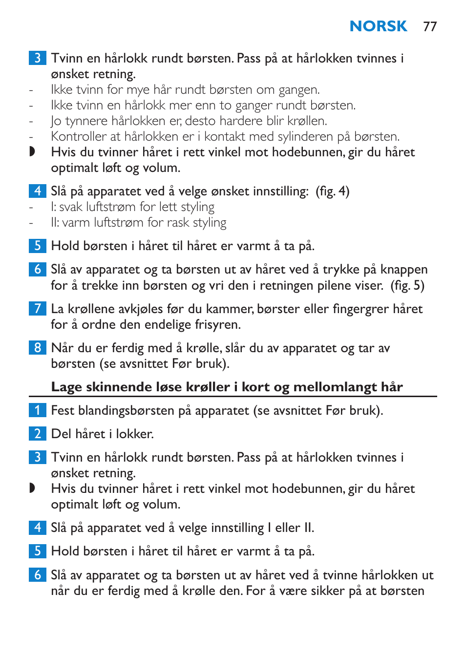 Philips Salon Airstylist Control Brosse coiffante User Manual | Page 77 / 104