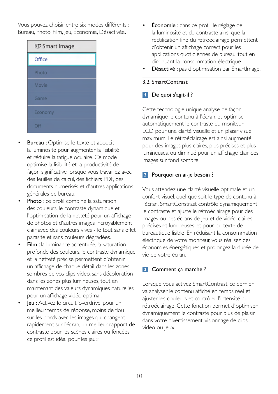 Philips Brilliance Moniteur LCD avec SmartImage User Manual | Page 12 / 53