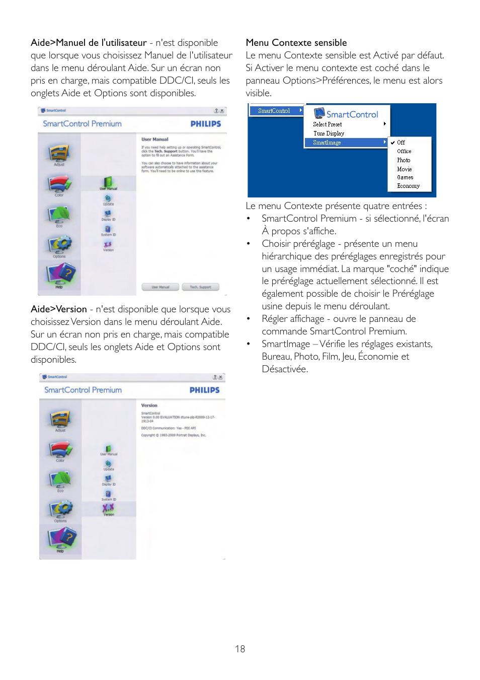 Philips Brilliance Moniteur LCD avec SmartImage User Manual | Page 20 / 53