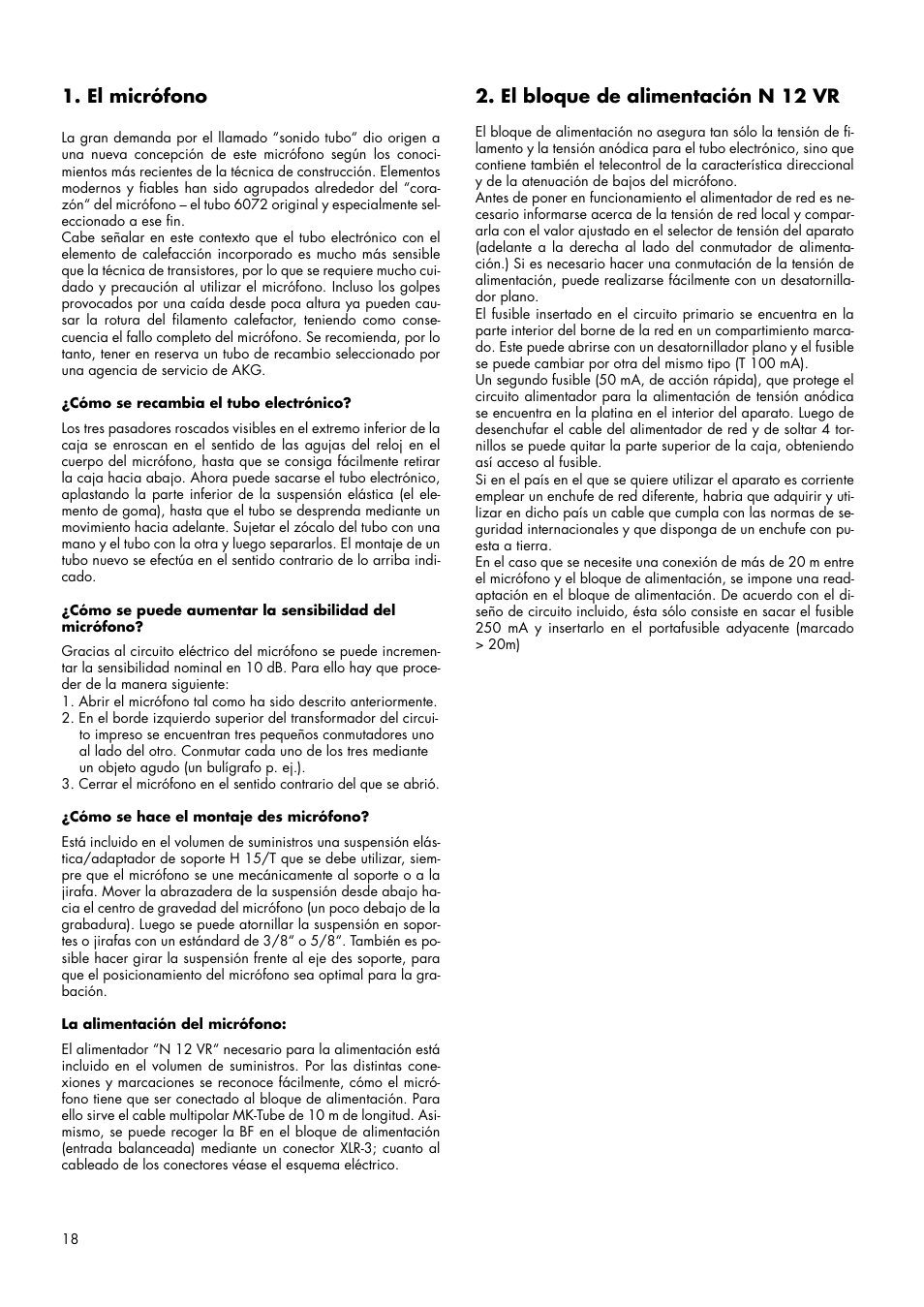 Audio rents, inc | AKG Acoustics C 12VR User Manual | Page 18 / 28