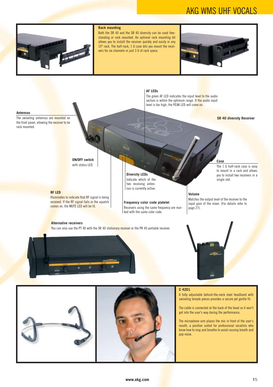 Akg wms uhf vocals | AKG Acoustics WMS 40 User Manual | Page 17 / 100