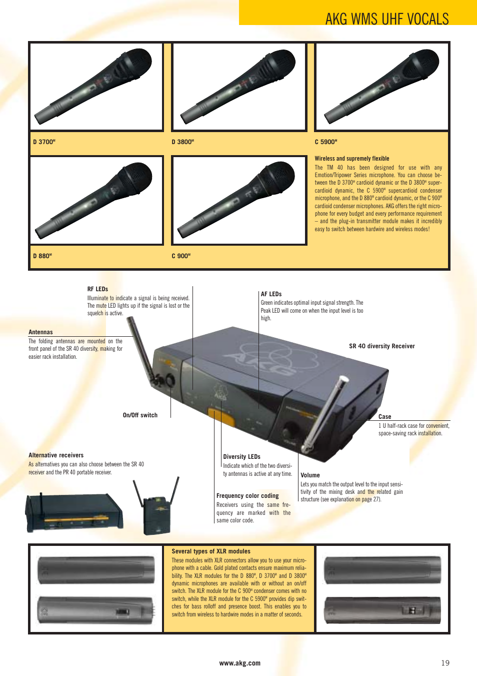 Akg wms uhf vocals | AKG Acoustics WMS 40 User Manual | Page 21 / 100