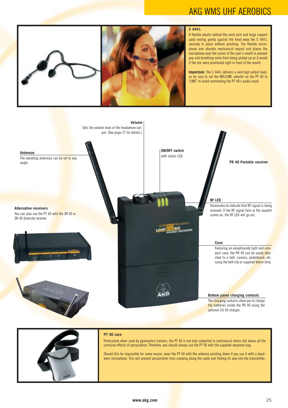 Akg wms uhf aerobics | AKG Acoustics WMS 40 User Manual | Page 27 / 100