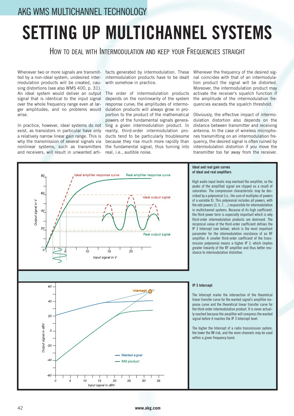 Setting up multichannel systems, Akg wms multichannel technology | AKG Acoustics WMS 40 User Manual | Page 44 / 100