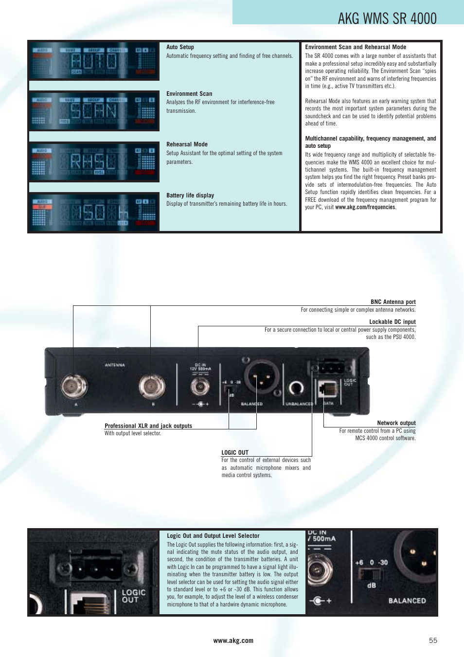 Akg wms sr 4000 | AKG Acoustics WMS 40 User Manual | Page 57 / 100