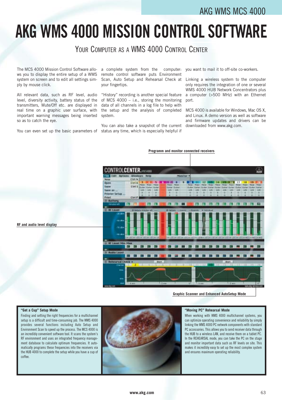 Akg wms 4000 mission control software, Akg wms mcs 4000, Wms 4000 c | AKG Acoustics WMS 40 User Manual | Page 65 / 100