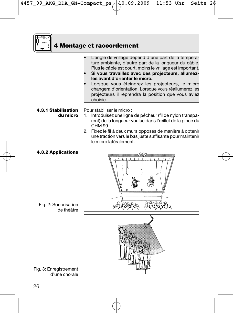 4 montage et raccordement | AKG Acoustics CGN 99 H/L User Manual | Page 26 / 64