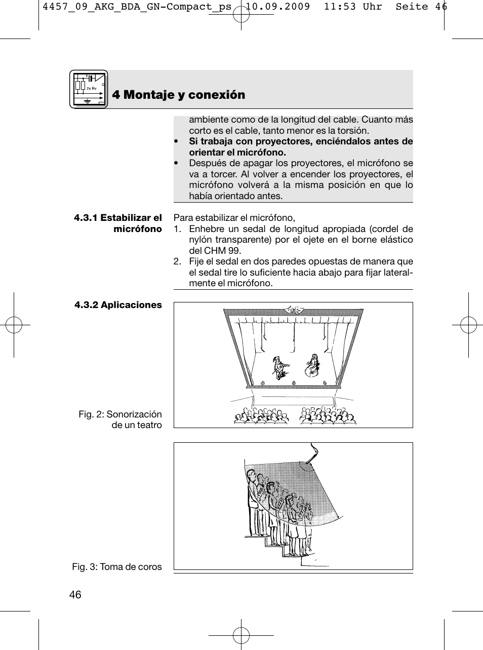 4 montaje y conexión | AKG Acoustics CGN 99 H/L User Manual | Page 46 / 64