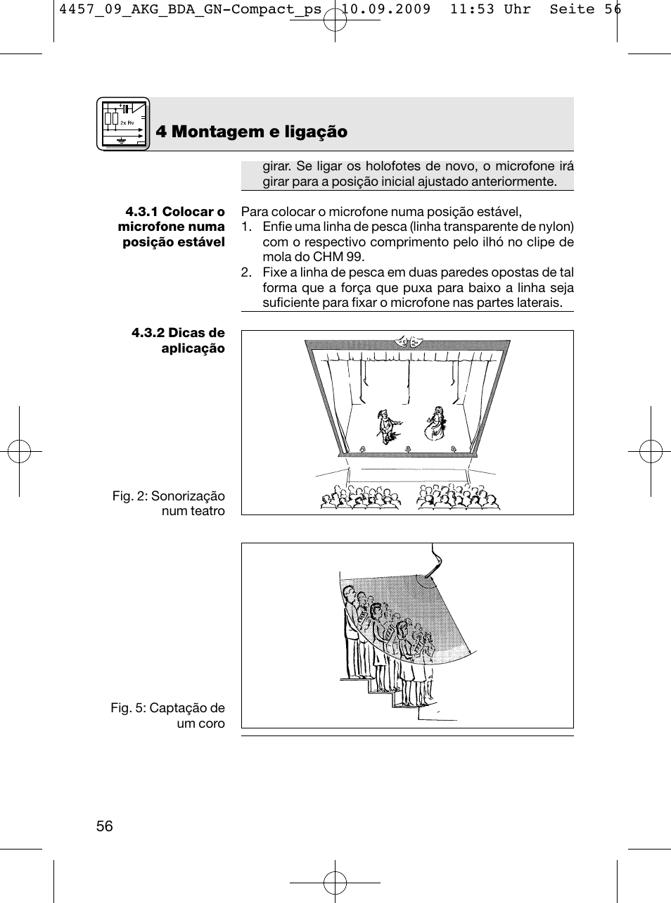 4 montagem e ligação | AKG Acoustics CGN 99 H/L User Manual | Page 56 / 64