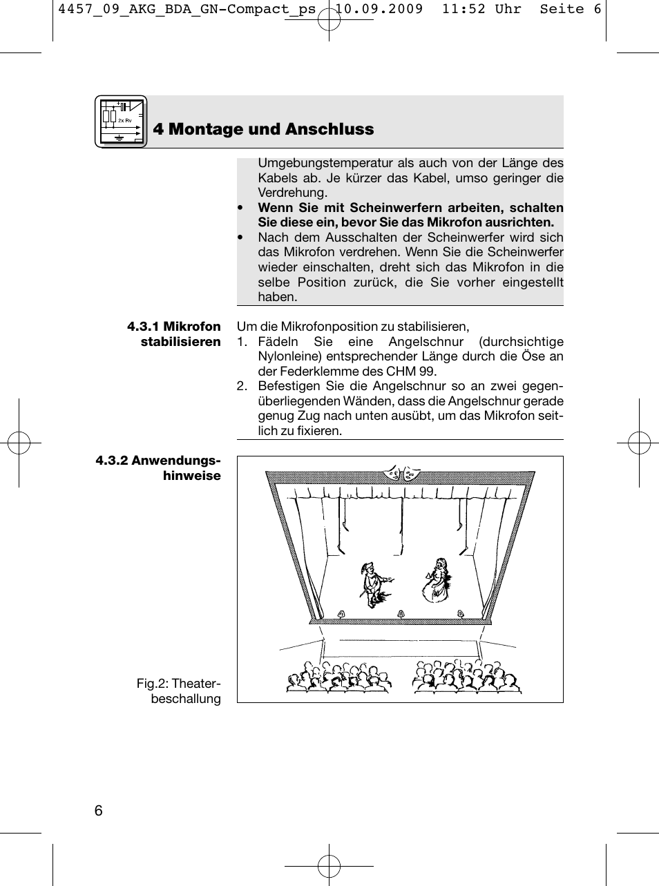 4 montage und anschluss | AKG Acoustics CGN 99 H/L User Manual | Page 6 / 64